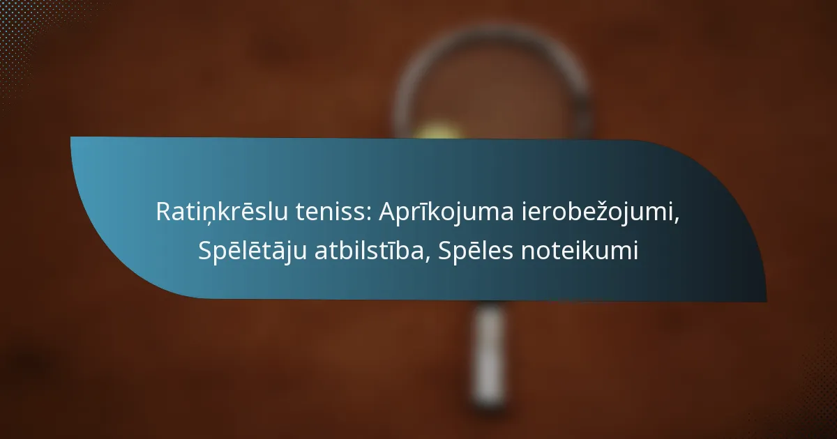 Ratiņkrēslu teniss: Aprīkojuma ierobežojumi, Spēlētāju atbilstība, Spēles noteikumi