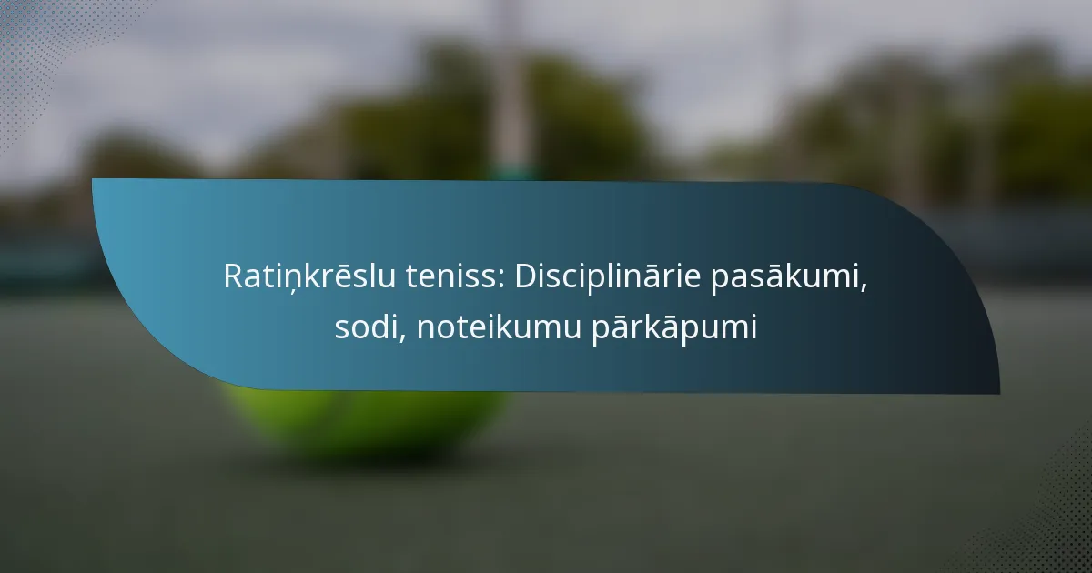 Ratiņkrēslu teniss: Disciplinārie pasākumi, sodi, noteikumu pārkāpumi