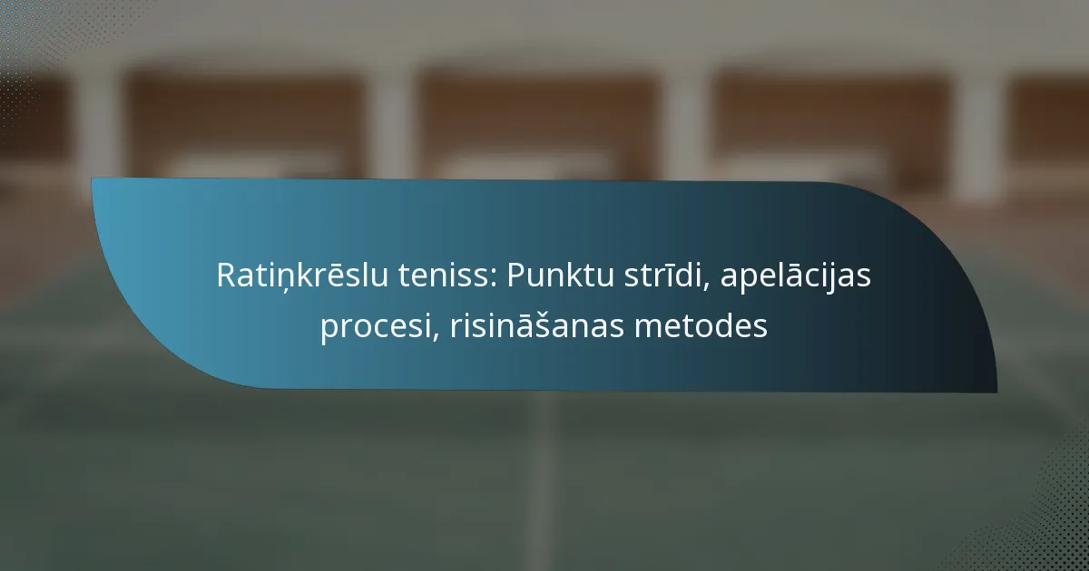 Ratiņkrēslu teniss: Punktu strīdi, apelācijas procesi, risināšanas metodes