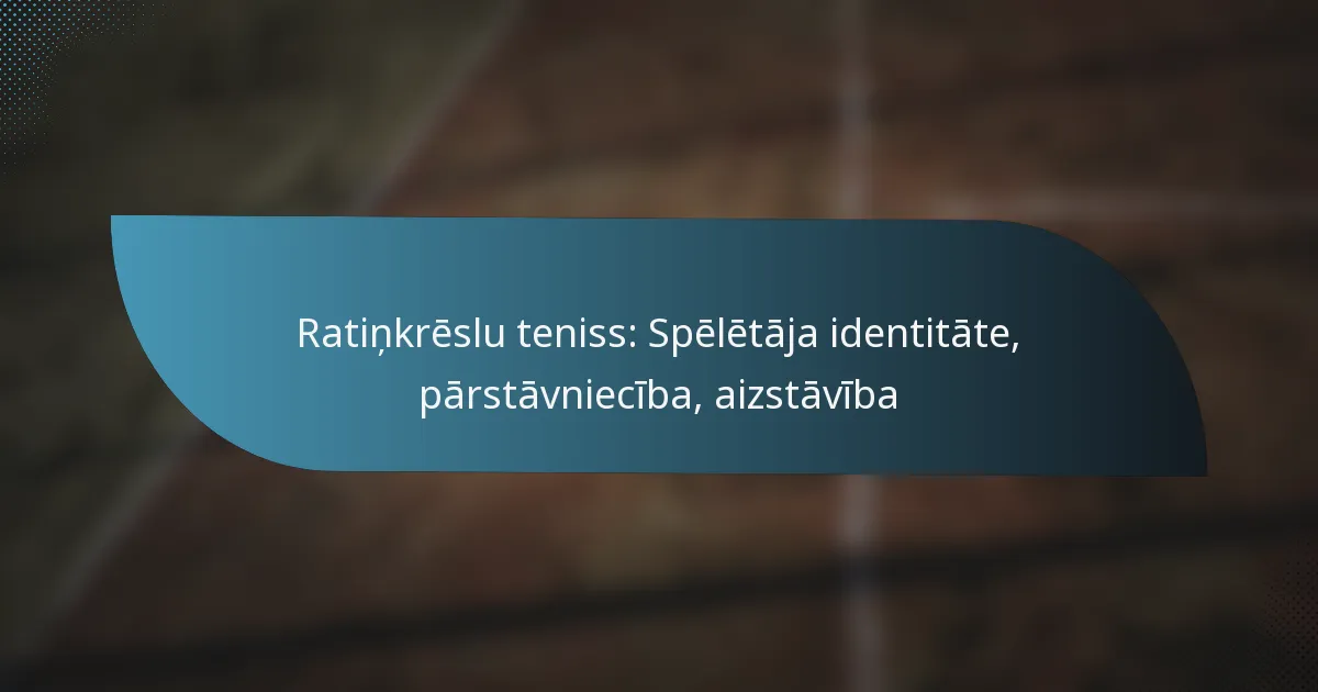 Ratiņkrēslu teniss: Spēlētāja identitāte, pārstāvniecība, aizstāvība