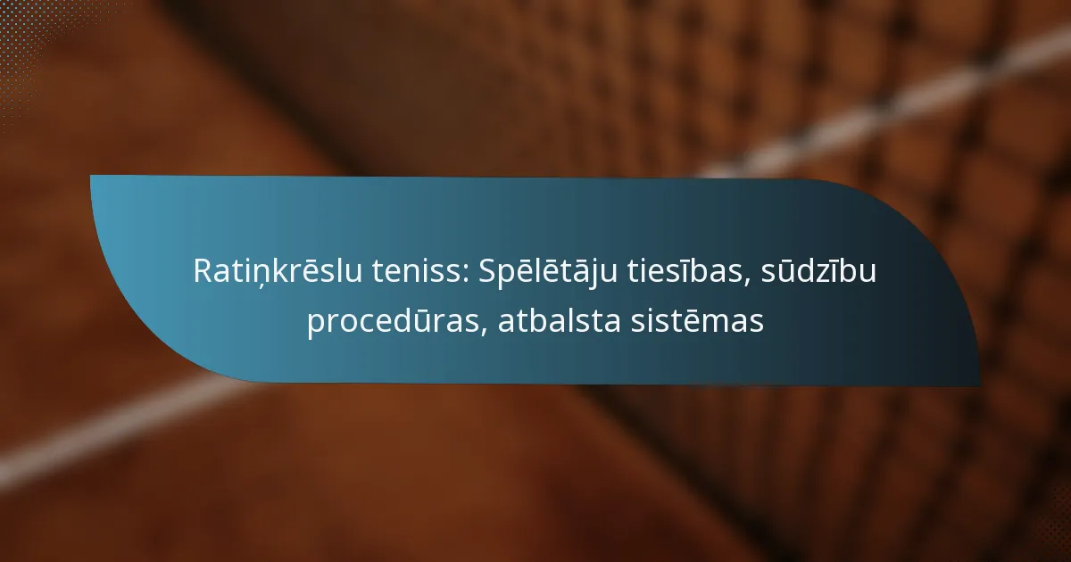 Ratiņkrēslu teniss: Spēlētāju tiesības, sūdzību procedūras, atbalsta sistēmas