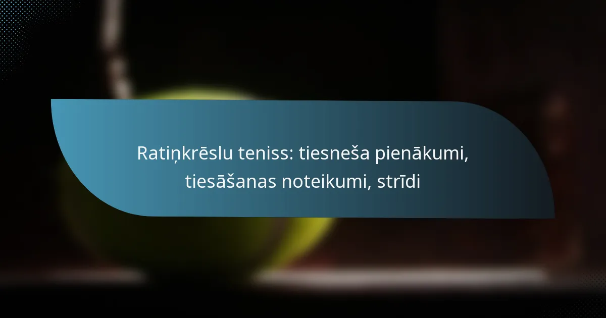 Ratiņkrēslu teniss: tiesneša pienākumi, tiesāšanas noteikumi, strīdi