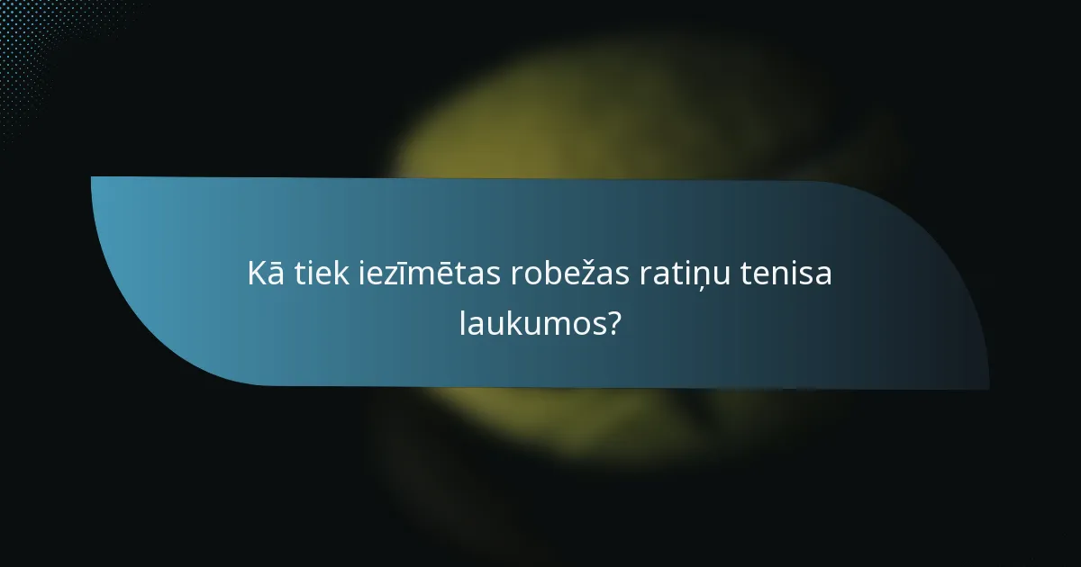 Kā tiek iezīmētas robežas ratiņu tenisa laukumos?