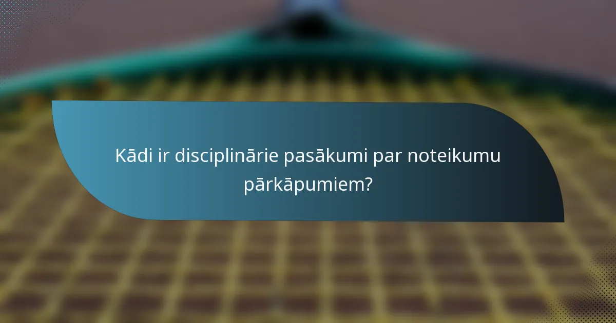 Kādi ir disciplinārie pasākumi par noteikumu pārkāpumiem?