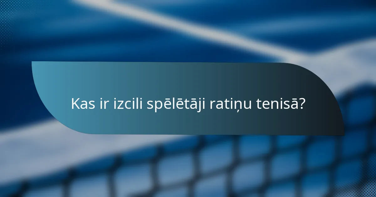Kas ir izcili spēlētāji ratiņu tenisā?